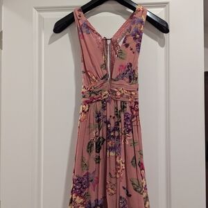 Source Unknown Floral Maxi Dress in Pink and Purple